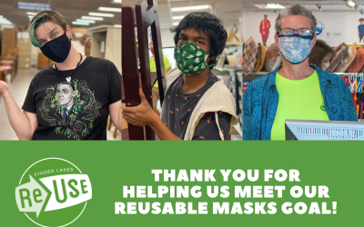 Finger Lakes ReUse just met our goal for reusable masks – thanks to you!