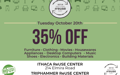 Get 35% Off At Ithaca ReUse Center and Triphammer ReUse Center!
