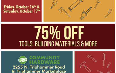 75% Off Sale At ReUse Community Hardware This Friday and Saturday!