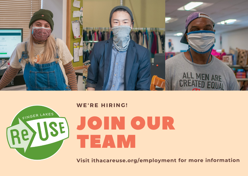 Finger Lakes ReUse is hiring! Positions now open for Retail Assistants