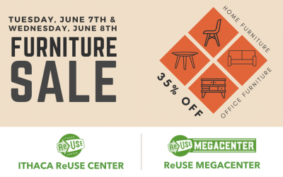 35% Off All Furniture At Both ReUse Locations on Tuesday & Wednesday!