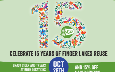 Celebrating 15 years of Finger Lakes ReUse on October 26th