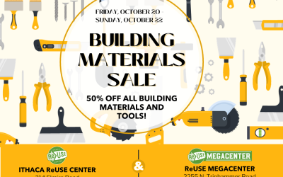 50% Off All Building Materials At Both ReUse Centers This Weekend!