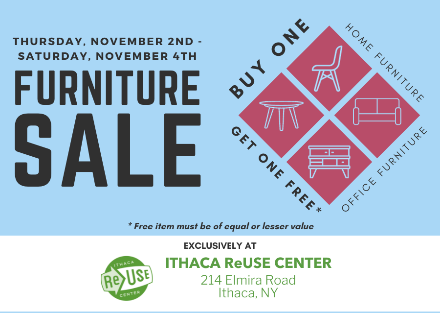 Buy One, Get One FREE Furniture Sale At Ithaca ReUse Center