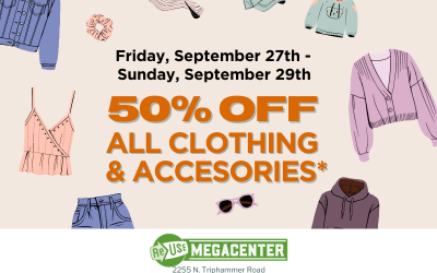 50% Off All Clothing & Accessories At ReUse MegaCenter