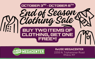 End of Season Clothing Sale At ReUse MegaCenter!