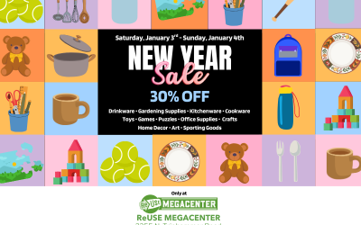 New Year, New Deals! 30% Off Household Items This Weekend At ReUse MegaCenter