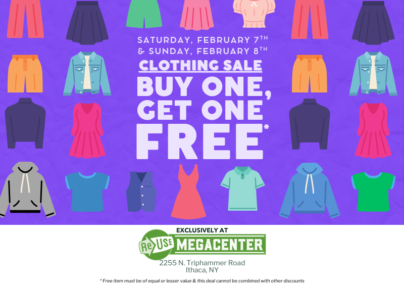 This Saturday & Sunday: BOGO Clothes at ReUse MegaCenter